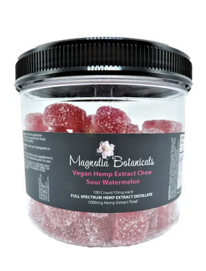 Magnolia Botanicals Vegan Hemp Extract Chew ~ Watermelon 25mg