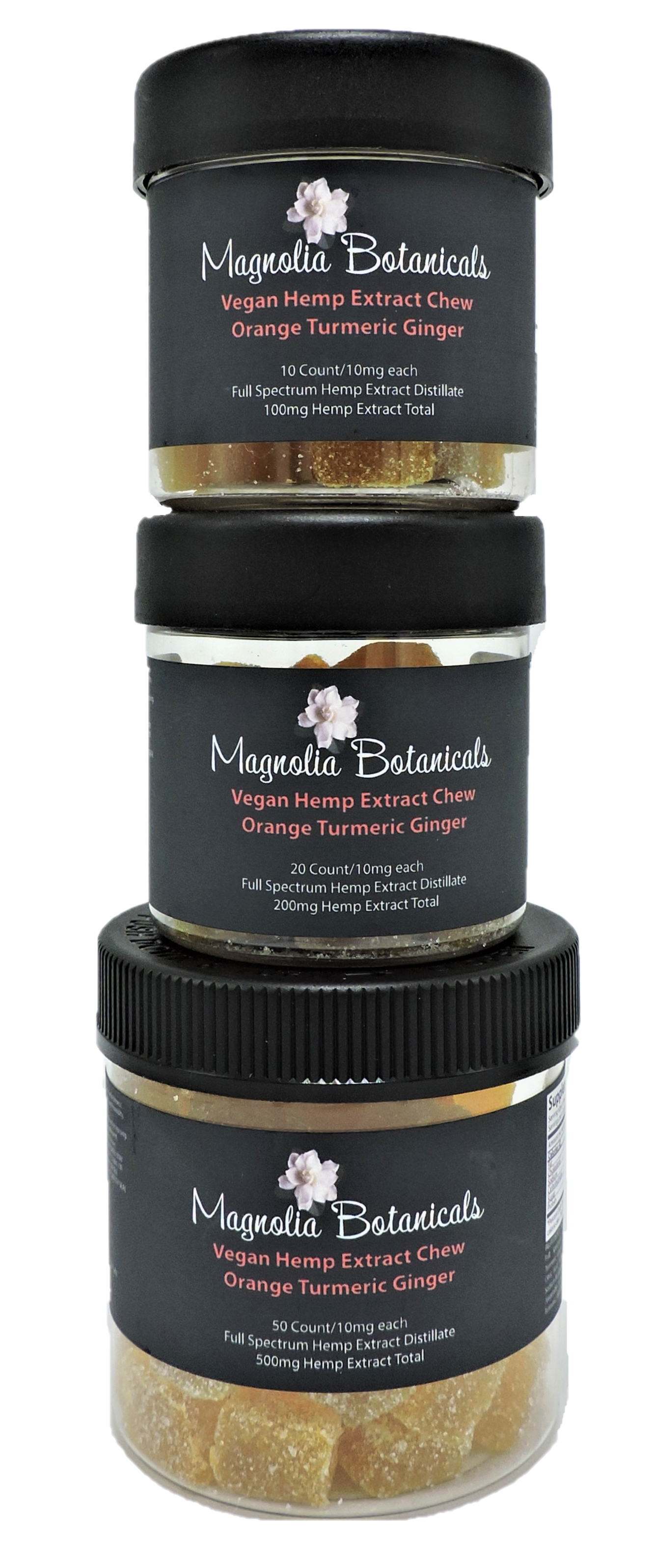 Magnolia Botanicals Vegan Hemp Specialty Chew ~ Orange Turmeric Ginger 25mg